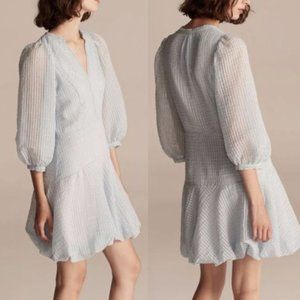 Rebecca Taylor Organdy Stripe Dress in Celeste